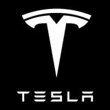 Tesla logo featuring the letter T in white