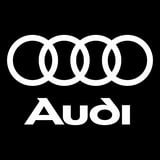 Audi logo featuring four interlocking rings above the company name